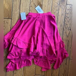 Joyfolie Vibrant Pink Asymmetrical Skirt